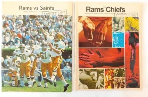 Lot of (6) Different 1968 Los Angeles Rams NFL Football Programs - NFL Programs in Saudi Arabia