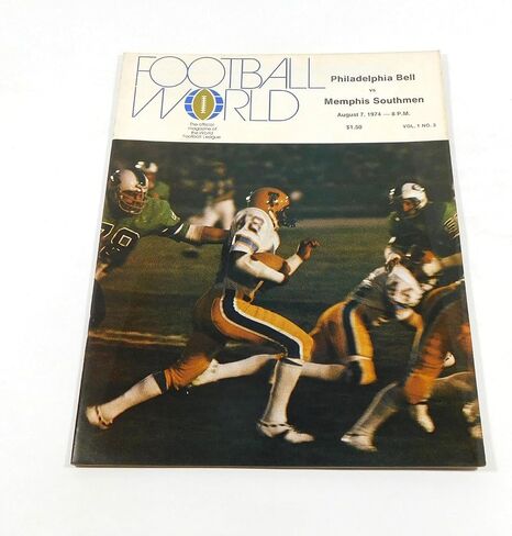 1974 Memphis Southmen في Philadelphia Bell WFL Football Program 8-7-74-برامج اتحاد كرة القدم الأميركي in Saudi Arabia