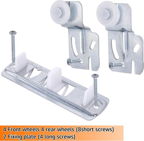 5 Pcs Sliding Closet Door Roller Kit,Wardrobe Door Roller with Slide Track,Closet Door Rollers Replacement for Top-Hung Sliding Door Hardware in Saudi Arabia