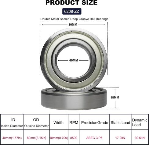10 PCS 6202-Zz Metal Seal Seal Bullings Deep Groove Ball ، أداء مسبقًا ومستقرًا ومحامل فعالة من حيث التكلفة (6202 ZZ) in Kuwait