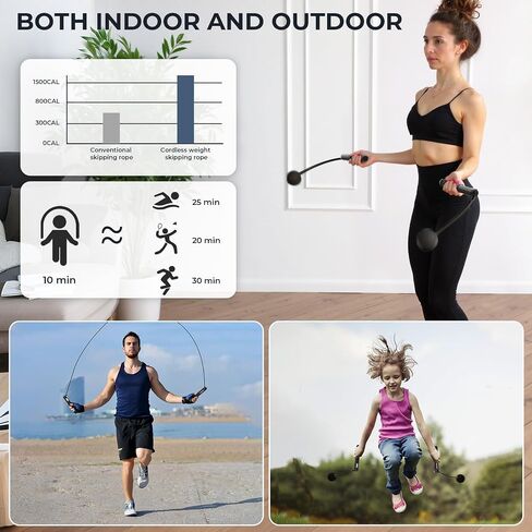 حبل قفزة ذكية مع عرض LED ومكافحة القفز ، وتصميم مستلزم مرجح لـ Home Gym & Hiit ، وسلك فولاذي قابل للتعديل للياقة البدنية ، والقفزات ، والسعرات الحرارية والوقت ، للرجال والنساء والأطفال in Saudi Arabia