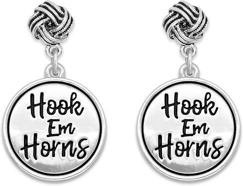 From the Heart Texas Longhorns Hook Em Horns Silver Twist and Shout Earrings Jewelry Gift in Saudi Arabia