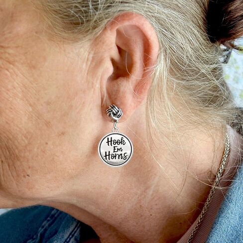 From the Heart Texas Longhorns Hook Em Horns Silver Twist and Shout Earrings Jewelry Gift in Saudi Arabia