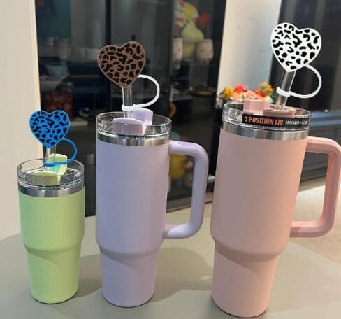 غطاء قش بني داكن لـ Stanley 40 و 30 OZ ، ويغطي قش السيليكون 8 ملم غطاء لإكسسوارات كأس ستانلي ، و topper اللطيف للبهلوانات ، وسدادة الغطاء لأغطية قش قابلة لإعادة الاستخدام (DM370) in Saudi Arabia