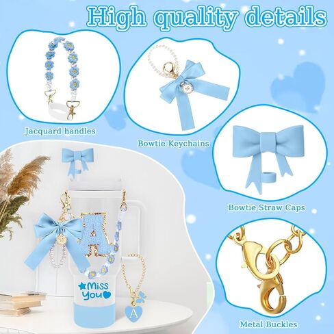 Stanley Cup Accessories Set,8Pcs Cup Accessories Including Straw Topper,Boot,Cup Charm,Stickers and Other Accessories,Suitable Accessories for Stanley in Saudi Arabia