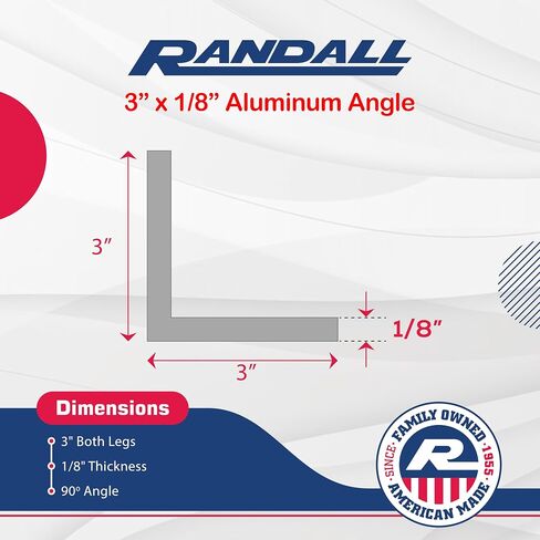 4 FT - 3" x 1/8" Anodized Aluminum Angle 6063 Alloy T-6 Temper in Saudi Arabia