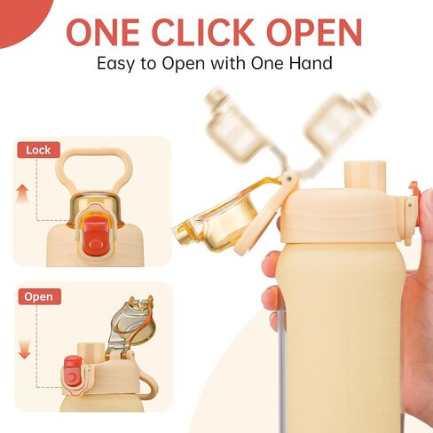 SIEROZUR 20oz Borosilicate Glass Water Bottle with Flip Lid and Silicone Sleeve Reusable Drinking Bottle with Handle for Coffee,Tea and Water,BPA-free Dishwasher Safe in Saudi Arabia