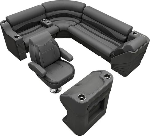 مجموعة وسائد مقعد من Wise BM1145-1066 Premier Series Pontoon 50 بوصة، حجر/موكا جافا/كاكي in Kuwait