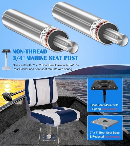 2pcs 3/4 "دبوس مقعد القارب من بعد لمعظم قاعدة قاعدة مقعد القوارب البحرية ، SP-2114 مقعد القارب التمهيدي بعد قفل امتداد الألومنيوم القطب لقارب عائم/قارب الصيد/قارب المبحرة/قارب المبحرة in Saudi Arabia