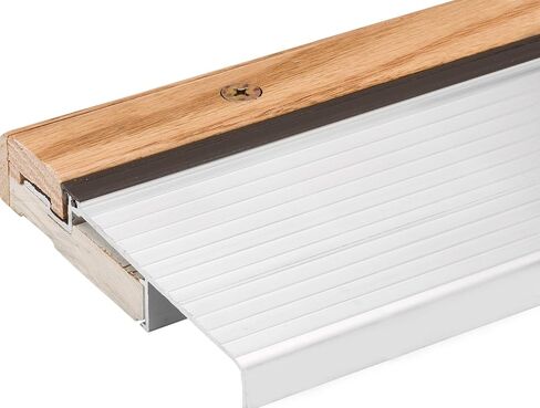 Exterior Inswing Threshold | Oak & Aluminum Adjustable Sill with Wood Base | 5 3/4" Wide | 3 Feet Long | Adjusts from 1 1/8" to 1 1/2" High | Brown Aluminum | Primed Wood Base in Saudi Arabia