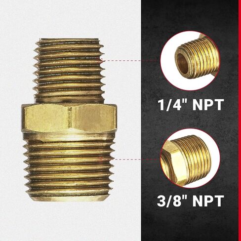 Milton Hex Nipple Hose Fitting ، 3/8 "Mnpt X 1/4" Mnpt ، صندوق 10 (646-1) in Saudi Arabia