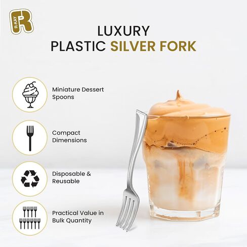 100 Pack Gold Mini Forks - شوكات الحلوى 4 بوصة - شوكات مصغرة للخدمة الشديدة للمقبلات والتذوق والكوكتيلات وأكواب الحلوى وشوكات ذهبية صغيرة خالية من BPA in Kuwait