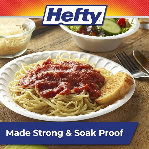 Hefty Everyday Soak-Proof Foam Plates, White, 10.25 Inch, 60 Count in Kuwait