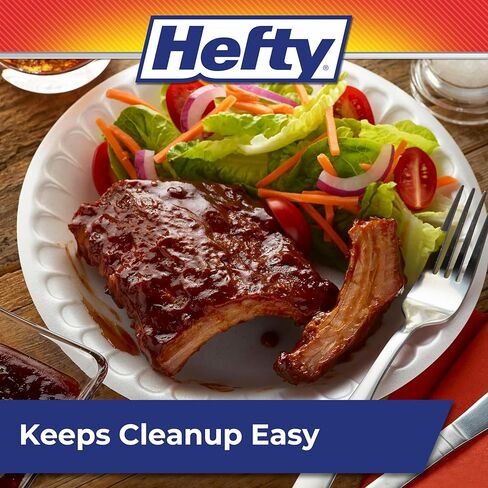 Hefty Everyday Soak-Proof Foam Plates, White, 10.25 Inch, 60 Count in Kuwait