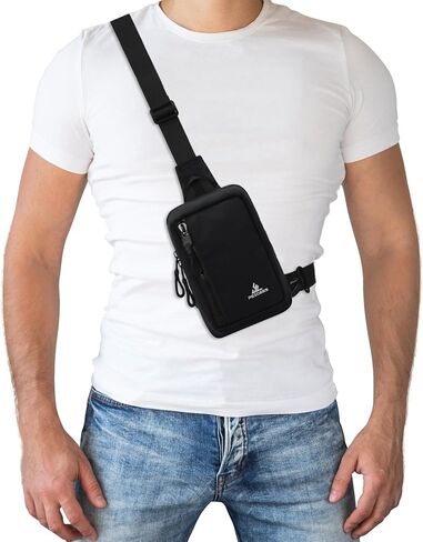 Peicees Small Crossbody Bag for Men Women Mini Sling Bag Travel Running Phone Daypack Cross Body Shoulder Bags, 2 Sizes in Saudi Arabia
