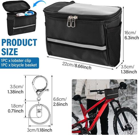 Kids Bike Basket, Bicycle Bag Front, Waterproof Handlebar Basket for Boys & Girls, Bike Accessories with Phone Mount Fits Most Bikes, Tricycle & Scooter(COLOR:Black) in Kuwait