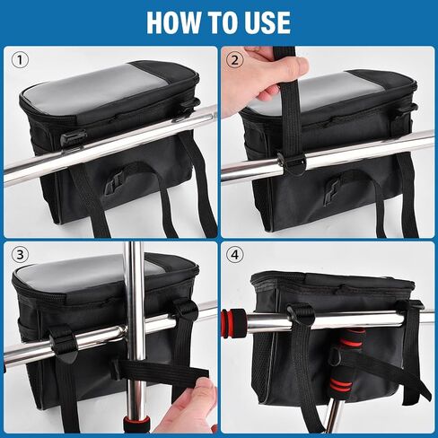 Kids Bike Basket, Bicycle Bag Front, Waterproof Handlebar Basket for Boys & Girls, Bike Accessories with Phone Mount Fits Most Bikes, Tricycle & Scooter(COLOR:Black) in Kuwait