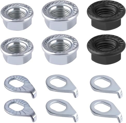 12pcs محور العجلة جوز محور العجلة ودراجة محور طقم أمان ، الصلب الكربوني M8/M9 in Saudi Arabia