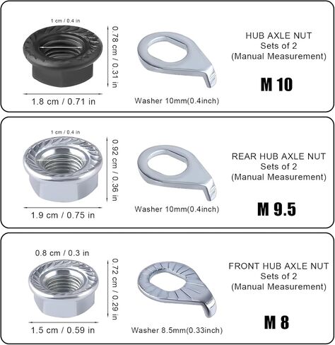 12pcs محور العجلة جوز محور العجلة ودراجة محور طقم أمان ، الصلب الكربوني M8/M9 in Saudi Arabia