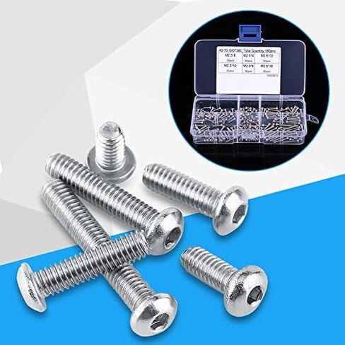 180pcs M2.5 Stainless Steel Pan Head Hex Socket Screws Set for Home and Office Appliance in Saudi Arabia