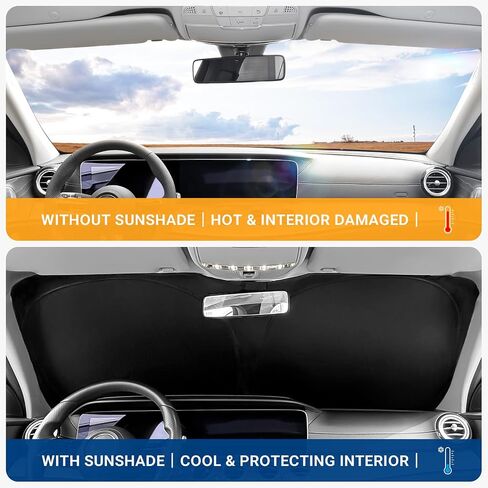 Hellet Foldable Windshield Sunshade for Hyundai 2018-2023 Kona Accessories Car Front Window Sun Shade to Reduce Car Interior Heat in Saudi Arabia