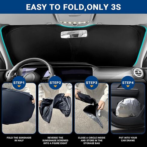 Hellet Foldable Windshield Sunshade for Hyundai 2018-2023 Kona Accessories Car Front Window Sun Shade to Reduce Car Interior Heat in Saudi Arabia