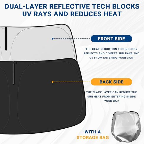 Hellet Foldable Windshield Sunshade for Hyundai 2018-2023 Kona Accessories Car Front Window Sun Shade to Reduce Car Interior Heat in Saudi Arabia