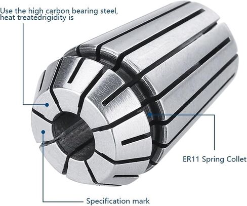 ER11 COLLET Chuck 1-7mm 1/4 1/8 AA 0.008mm دقة عالية ER COLLET لحامل التثبيت البت 1PCS (ER11 6.35MM) in Saudi Arabia