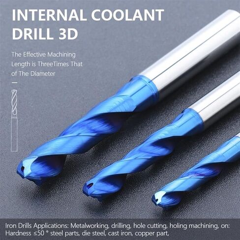 Drill Bit 3D Carbide Bits 3-12mm Cooling Drill Spiral Twist Drill Bit Blue Coating Hole Drill for Metal 1Pcs(3.7x4x22x60L) in Saudi Arabia