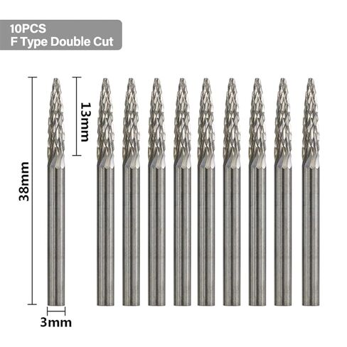 3mm Shank Double Cut Rotary Burrs for Rotary Tools F3 Type Carbide Rotary File for Metal Woodworking 1Set in Saudi Arabia