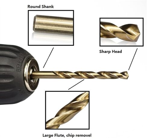 1.0-13mm M35 Cobalt Coated Twist Drill Bit Wood/Metal Hole Round Shank Gun Drill Bit 1Pcs(6.0mm) in Saudi Arabia