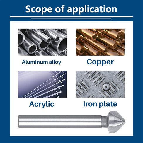 Round Shank 3 Flute 90 Degree Chamfer Chamfering Tool Countersink Drill Bit 6.3-20.5MM 1Set/6pcs in Saudi Arabia