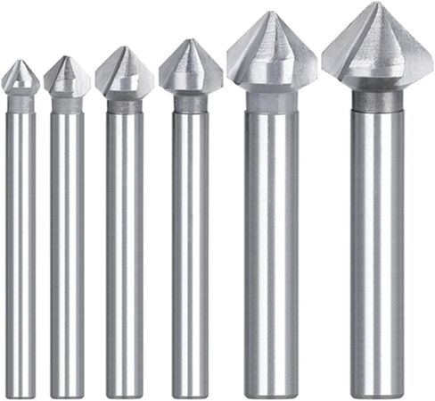 Round Shank 3 Flute 90 Degree Chamfer Chamfering Tool Countersink Drill Bit 6.3-20.5MM 1Set/6pcs in Saudi Arabia