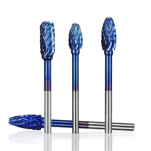 1Box 3mm Shank Tungsten Carbide Rotary Burrs 6mm Diameter Double Cut Rotary File Router in Saudi Arabia