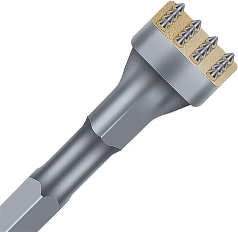Square Shank Hammer Chisel Drill Bit for Stone Slab Bridge Wall Cement Pavement Chisel Drilling Tools Drill Bit 1Pcs(Round 12 Point D) in Saudi Arabia