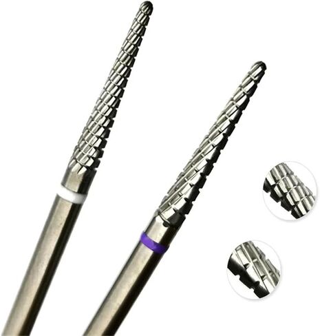 Carbide Cuticle Clean Nail Bit Cone Nail Drill Bits Electric Grinding Burr Manicure Drills Nails 1Pcs(L0214R-M) in Kuwait