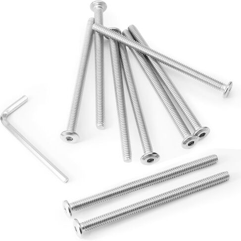 Biaungdo 20 Pack Flat Head Allen Bolts, 1/4-20 x 2 Inch Silver Socket Cap Screws Joint Connecting Bolts Countersunk Screws for Furniture, Fully Threaded in Saudi Arabia