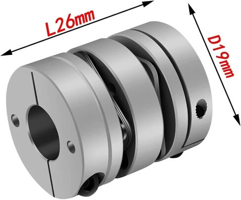 D19L26 Aluminum Alloy Double Diaphragm Coupling Elastic Connector D19mm L26mm Ball Screw Step Servo Motor Encoder Computer 1Pcs(5x8) in Kuwait