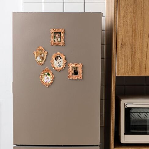 Leinuosen 5 PCS الثلاجة الإطارات الذهبية المصغرة عرض صورة خمر مغناطي in Saudi Arabia