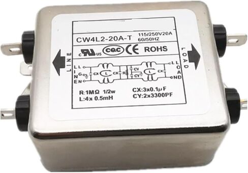 مرشح طاقة أحادي الطور CW4L2-20A-S -T 10A 20A 30A تنقية مرحلتين AC 220V (CW4EL2-10A-SR 10A) in Saudi Arabia