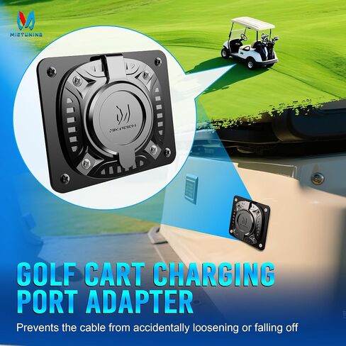MICTUNING Golf Cart Charging Port Adapter, Compatible with EZGO TXT EZ-GO Golf Cart, 110V AC 36V Adapter Plate for Lithium Battery Conversion and On Board Charging in Saudi Arabia