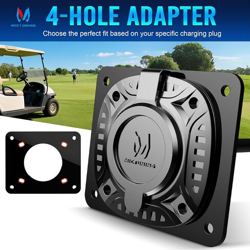 MICTUNING Golf Cart Charging Port Adapter, Compatible with EZGO TXT EZ-GO Golf Cart, 110V AC 36V Adapter Plate for Lithium Battery Conversion and On Board Charging in Saudi Arabia