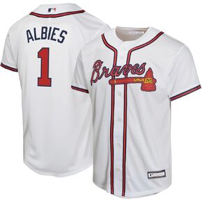 Outerstuff Ozzie Albies Atlanta Braves MLB Kids Youth 8-20 White Home Player Jersey in Saudi Arabia
