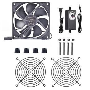 مروحة السرعة المتغيرة بحجم 120 مم 25 مم مع قابس التيار المتردد ، AC 110V 115V 120V 220V 240V تم تحويل إمدادات الطاقة إلى الجهد القابل للتعديل DC 3V-12V في وحدة التحكم ، مروحة التبريد لخادم تلفزيون الكمبيوتر الكمبيوتر الشخصي in Kuwait