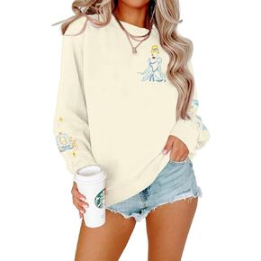 Magic Kingdom Sweatshirt Women Embroidered Princess Sweater Cute Fairy Shirt Family Vacation Castle Graphic Top in Saudi Arabia