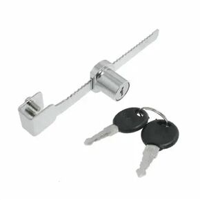 Replacement Silver Tone Showcase Sliding Glass Lock + 2 Keys 1Pcs in Saudi Arabia