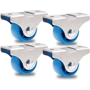 1 Inch Dia Universal Furniture Caster Trolley Iron Top Plate Silent Nylon Fixed Caster Wheel 4 Pcs(Blue) in Saudi Arabia