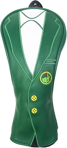 Green Jacket Golf Club Covers, PU Leather Elastic Neckline Golf Head Covers Soft Thick Lining Rainproof Sunscreen Hybrid Head Cover for 1/3/5/UT Wood Golf Club, Machine Washable in Saudi Arabia