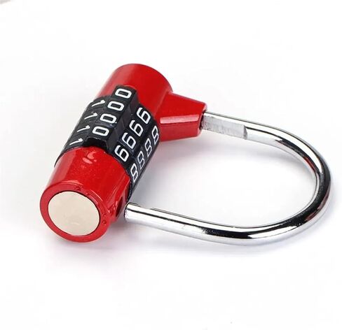 Heavy Duty 4 Dial Digit Combination Lock Dormitory Cabinet Lock Locker Padlock Travel Luggage Lock 1Pcs(Red) in Saudi Arabia