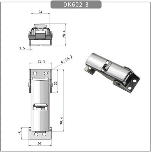 304 Stainless Steel Adjustable Buckle Bag Tightly Connected Buckle Toolbox Hidden Loosening Buckle 1Pcs(DK602-2) in Saudi Arabia